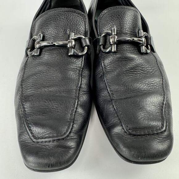 Salvatore E Ferragamo Black Horse Bit Loafer Dress Shoes Vibram Mens 10 main image 4